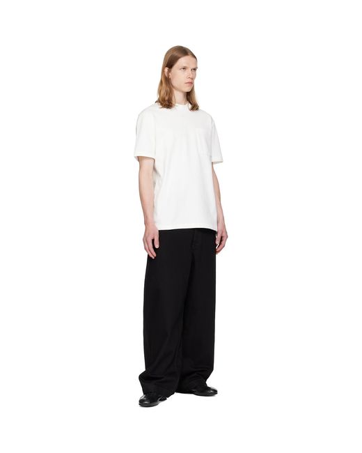 Jil Sander White Off- Pocket T-Shirt for men
