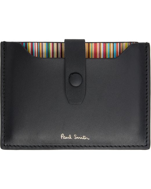 Paul Smith Black Logo Stamp Card Holder for men