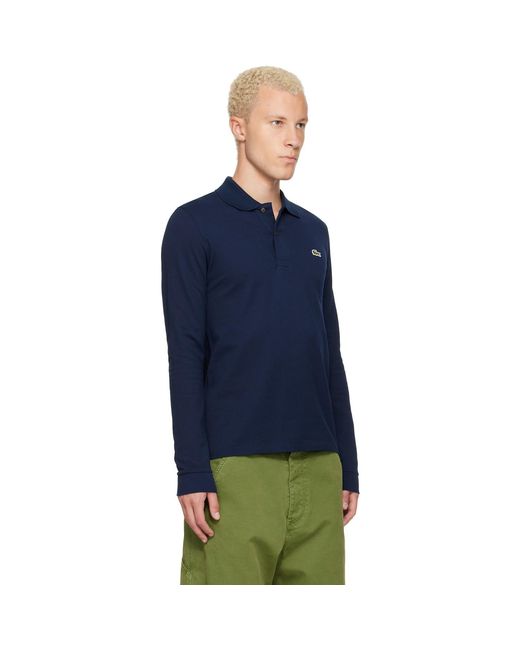 Lacoste Blue Classic Fit Long Sleeve L.12.12 Polo for men