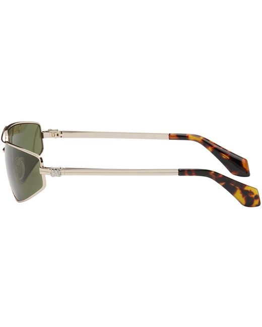Palm Angels Gold & Green Clavey Sunglasses for men
