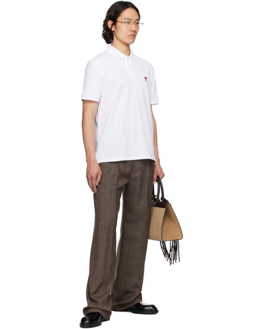 メンズ AMI ホワイト Ami De Coeur コットン ポロシャツ White