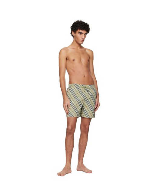 Burberry Green Check Swim Shorts for men