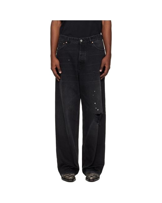 Vetements Black Ripped Jeans for men