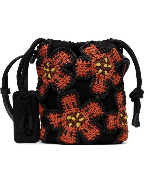 KENZO Black Paris Boke Flower Crochet Bag