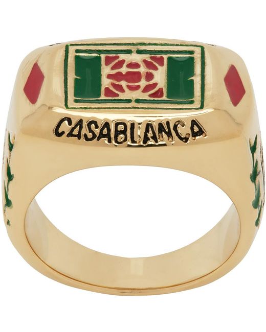 Casablancabrand Metallic Tennis Signet Ring for men