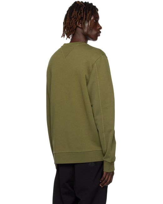 Moncler Green Khaki Garment-washed Sweatshirt for men