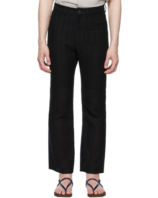 Pantalon Leno 5P noir en lin Lin AURALEE pour homme en ...