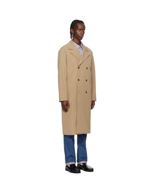 A.P.C. Black Croisé Coat for men