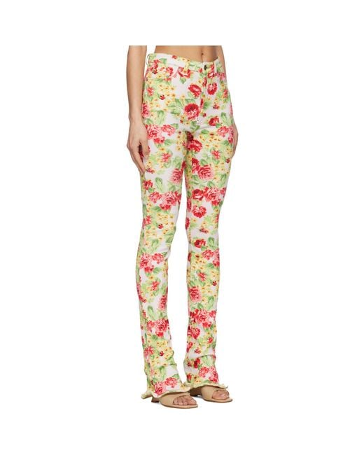 Acne Orange Printed Casual Leggings