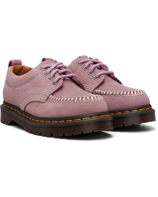 Dr. Martens Red Lowell Nubuck Moc Toe Derbys