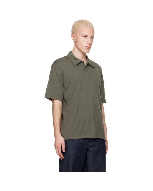 Lady White Co. Black Taupe Summer Wool Polo for men