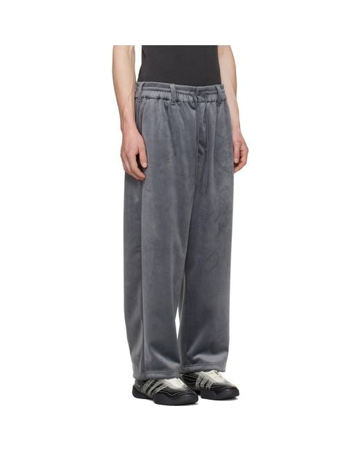 Y-3 Gray Velvet Corduroy Track Pants for men