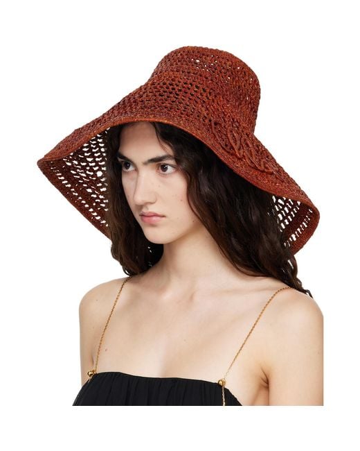 Chloé Brown 'the Raffia Capeline' Beach Hat