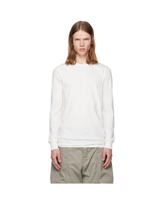 Rick Owens White Off- Tower Level L/S T-Shirt for men