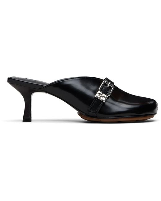 Ganni Black Sue Mule Heels
