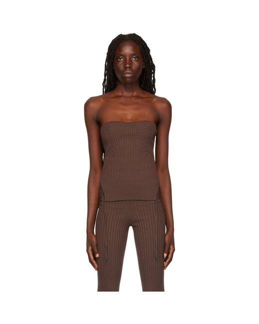 ANDREADAMO Black Brown Rib Camisole