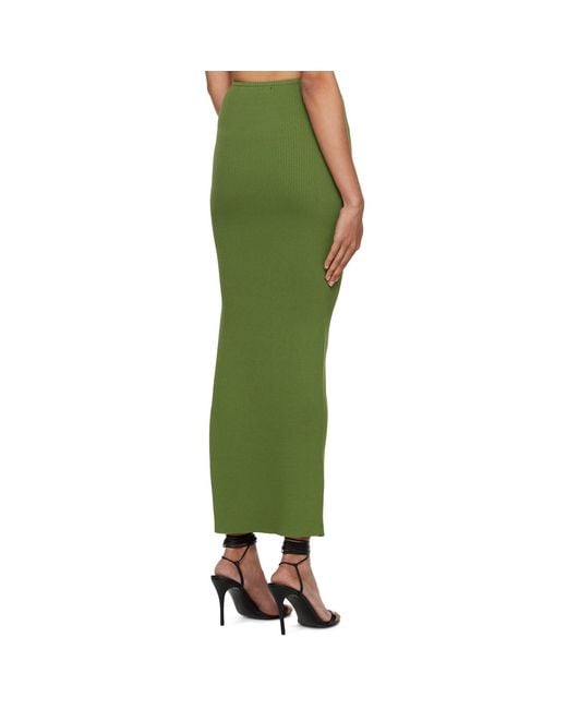 Christopher Esber Green Hip Slashed Maxi Skirt