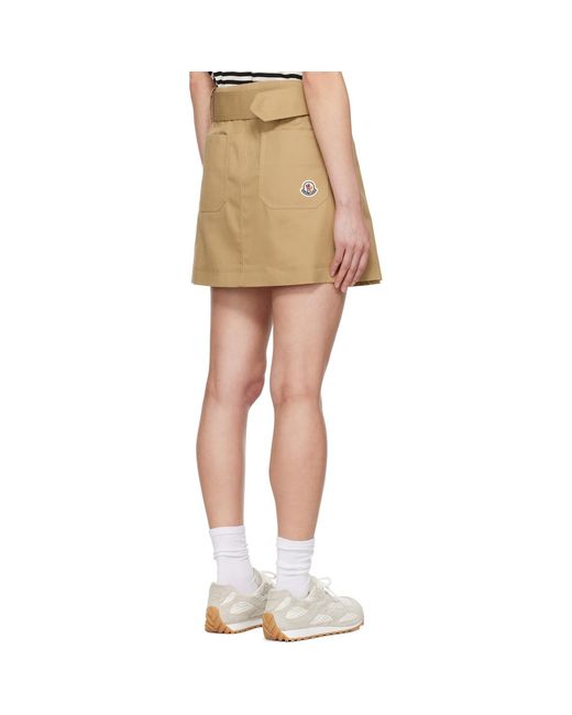 Moncler Multicolor Tan Pleated Miniskirt