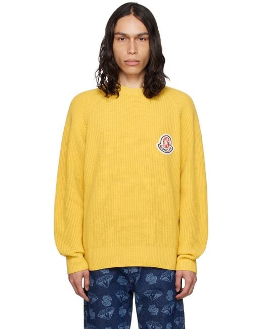Moncler Genius Orange Moncler X Billionaire Boys Club Yellow Sweater for men