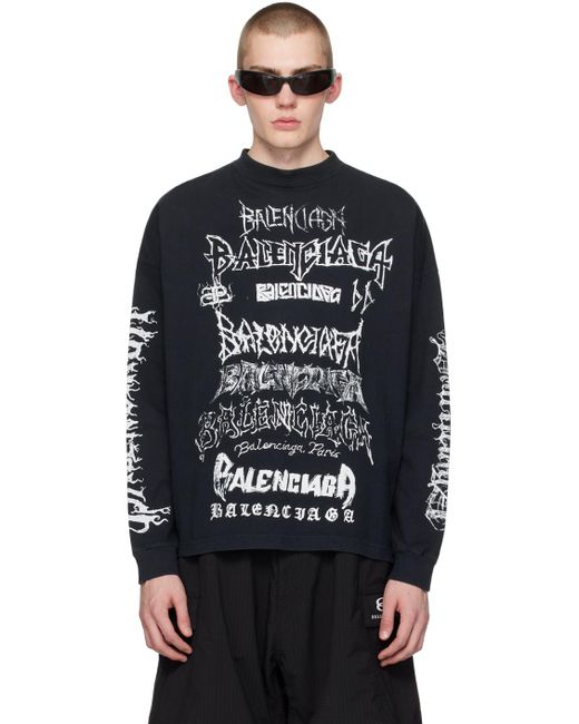 Balenciaga Black Diy Metal Long Sleeve T-shirt for men