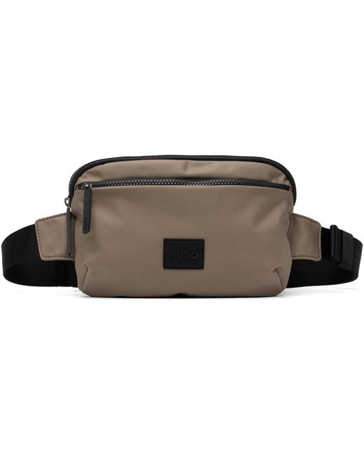 HUGO Black Canvas Belt Bag for men
