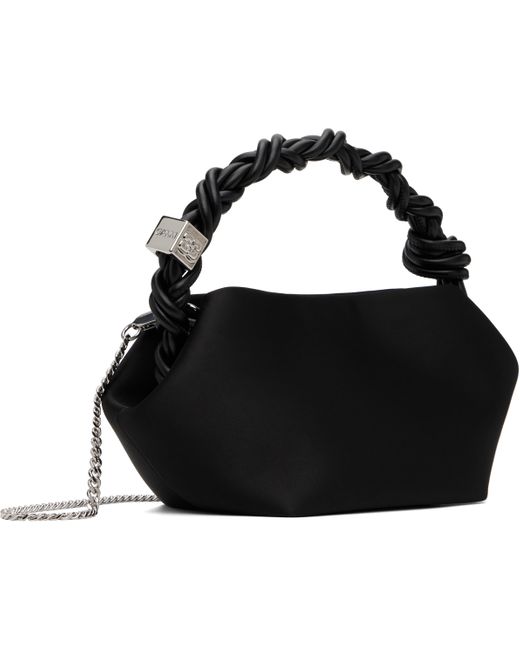 Ganni ブラック ミニ Bou サテン バッグ Black