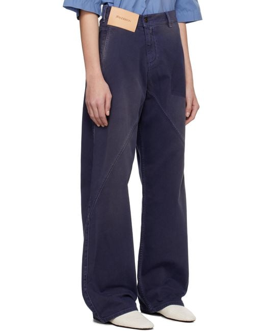 J.W. Anderson ネイビー Workwear ツイスト ジーンズ Blue