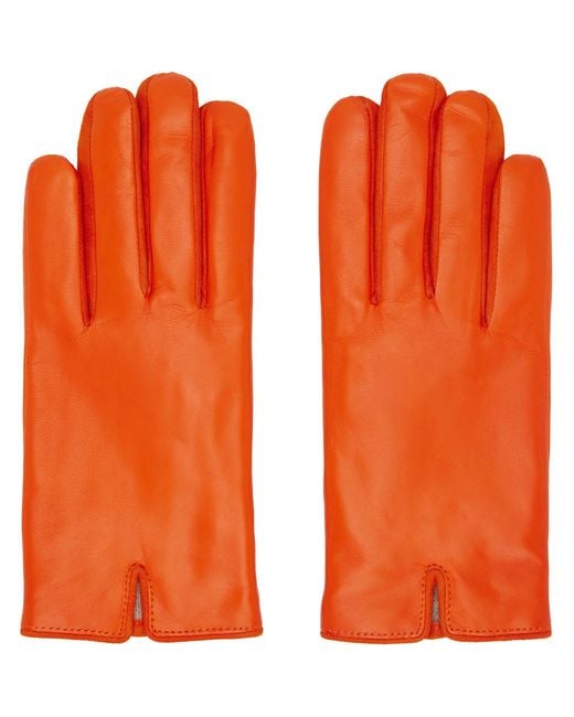 Handsome Stockholm Orange Ssense Exclusive Essentials Gloves for men