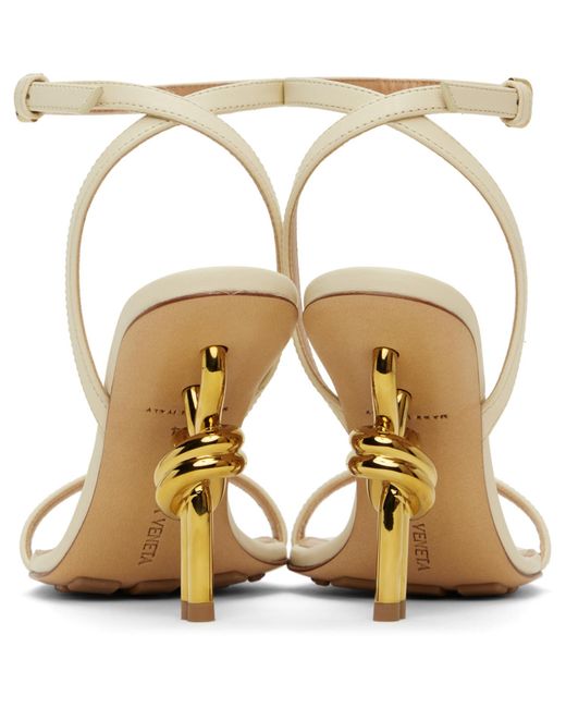 Bottega Veneta Metallic Off-white Knot Sandals