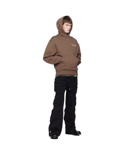 Amiri Brown 'Chateau' Script Hoodie for men