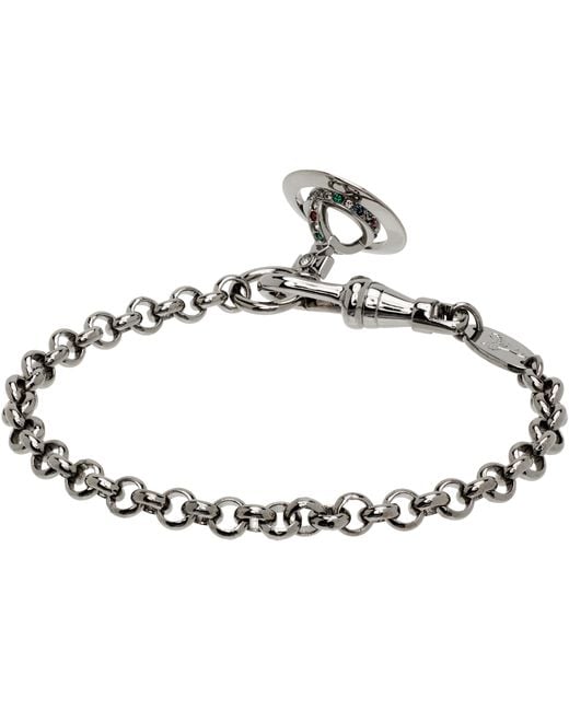 Vivienne Westwood Black New Petite Orb Bracelet for men