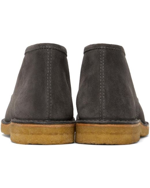 A.P.C. Black . Gray Theo Desert Boots for men