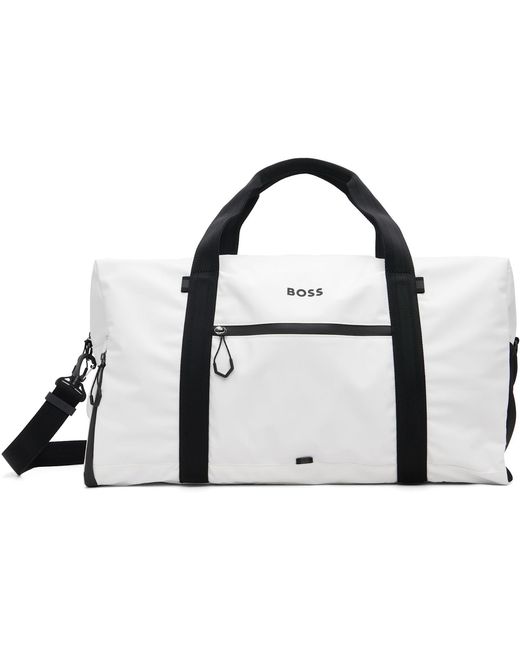 Boss Black Reflective-Zips Duffle Bag for men