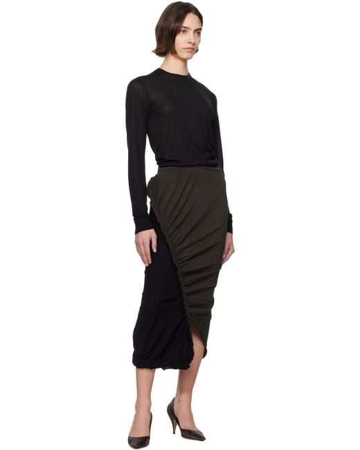 Jupe Midi Beanstalk Noir Et Gris Issey Miyake en coloris Black