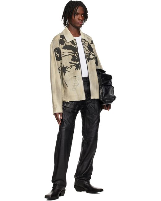 Kusikohc Black Rose Denim Jacket for men