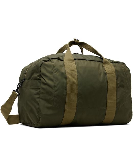 RRL Green Khaki Nylon Utility Duffle Bag for men