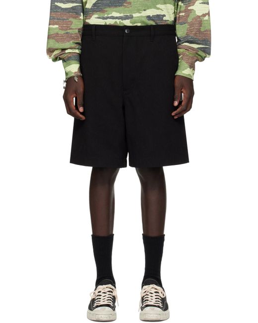 Acne Black Regular Fit Shorts for men