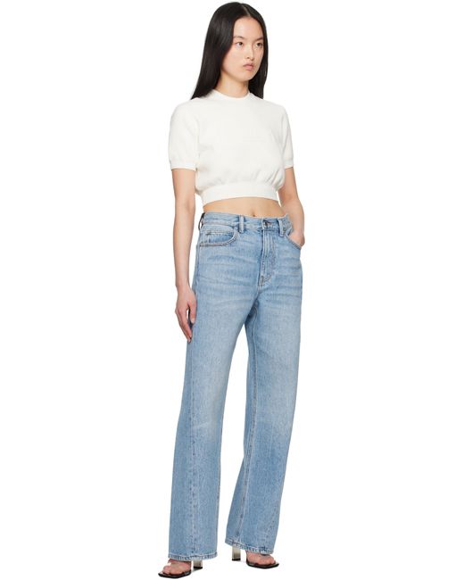 Alexander Wang Indigo Logo Mesh Back Balloon Jeans in Blue