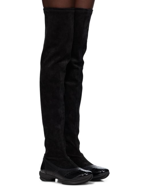 Kiko Kostadinov Black Over-the-Knee Suede Leather Boots