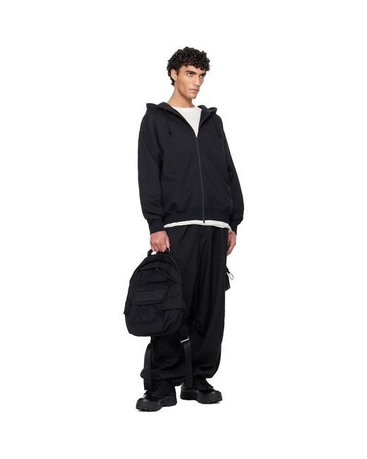 Y-3 Blue Brushed Terry Zip Hoodie for men
