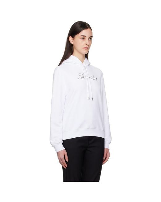 Lanvin White Bead Embroidered Hoodie