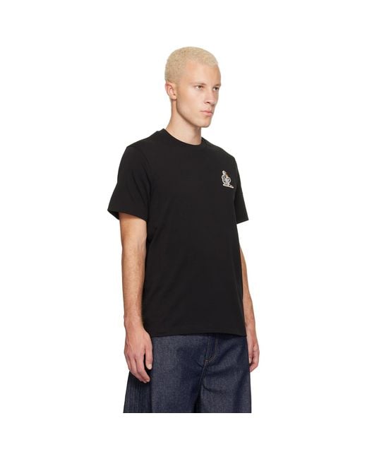 Moncler Black Logo Cotton T-Shirt for men