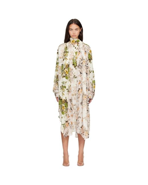 Acne Metallic Silk Shirt Midi Dress