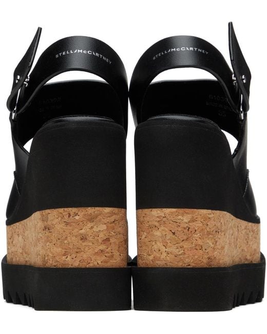 Stella McCartney Black Sneak-elyse Wedge Sandals