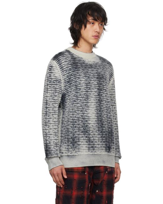 Givenchy Gray White & Black 4g Sweater for men