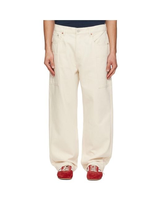 KENZO Natural Off- Paris Cargo Monkey Fit Jeans for men