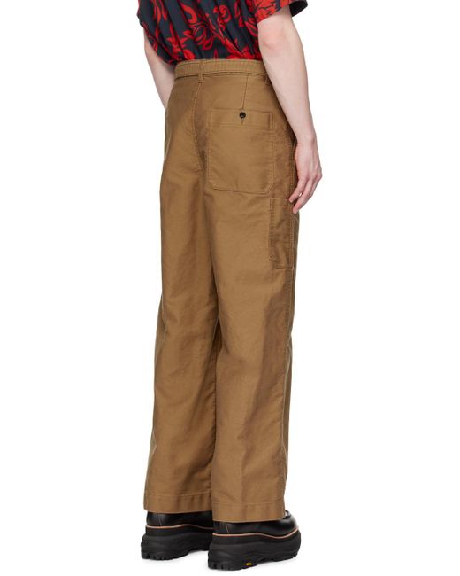 Sacai Multicolor Beige Belted Trousers for men