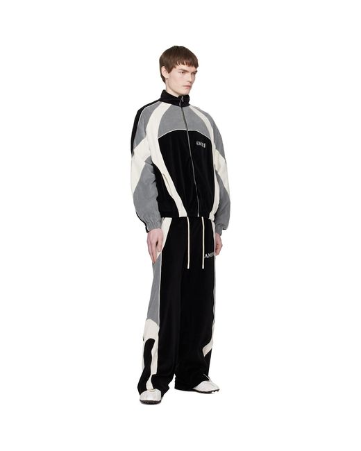 Amiri Black Oversized Panel Track Pants for men