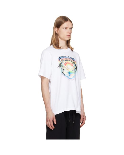 Casablanca White Airspray Short Sleeve T‑Shirt for men