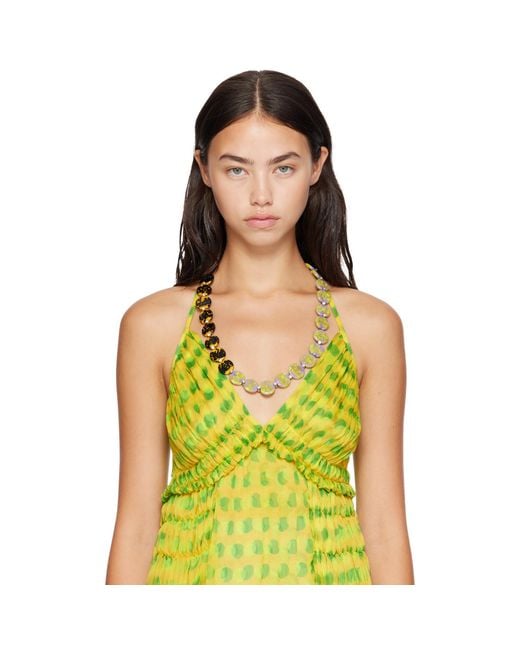 Dries Van Noten Metallic Glass & Aluminum Necklace
